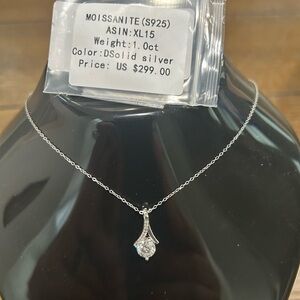 Elegant Moissanite Necklace in Sterling Silver